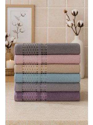 Mela Home Örgü Desenli 50*90 cm 6'lı El ve Yüz Havlu Seti - Hediyelik - Çeyizlik - Mutfak - Banyo %100 Pamuk