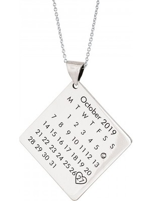 kuyumcudan Takvim Gümüş Kolye - V179