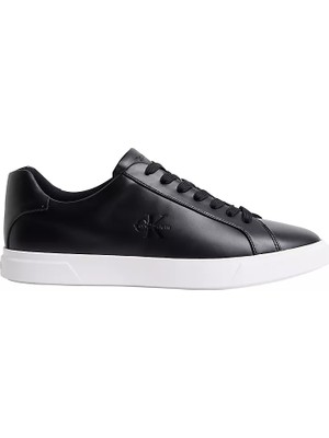 Calvin Klein Erkek Ck Logo Kabartmalı Düşük Bilekli Deri Siyah Sneaker HM0HM02123-BEH