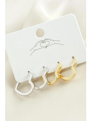 İsmiyle Al 4 Adet Kalp Metal Küpe