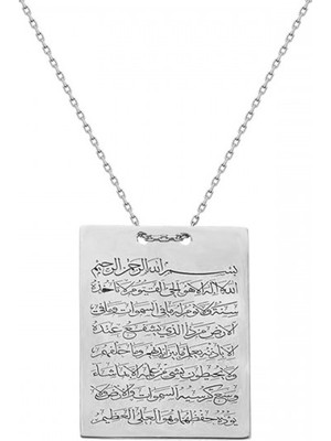 kuyumcudan Ayetel Kürsi Kadın Gümüş Kolye - V004