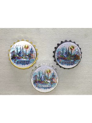 Fta Ticaret Istanbul Temalı Gazoz Kapağı Magnet - Model 2