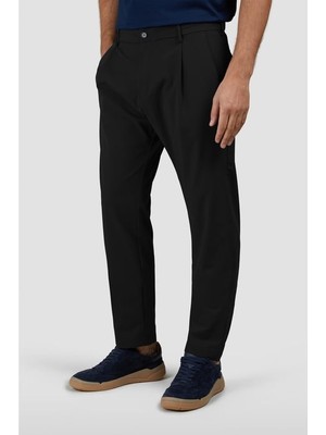Paul & Shark Erkek Normal Bel Regular Fit Rahat ve Esnek Kumaş Düz Paça Siyah Pantolon 25414071-011