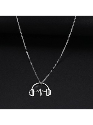 kuyumcudan Kulaklık Gümüş Kolye - V118