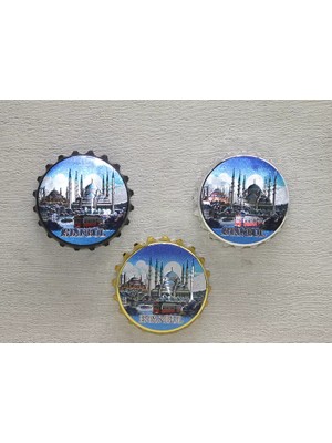 Fta Ticaret Istanbul Temalı Gazoz Kapağı Magnet - Model 3