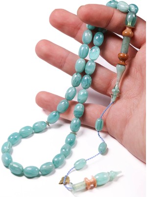 Tesbihkenti Emine Reşvani Kuka Kombinli Sıkma Kehribar Tesbih