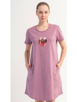 Vienetta Pamuklu Kadın Kısa Kol Gecelik, 601135