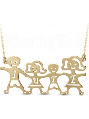 kuyumcudan Aileler Için Isim Işlemeli Gümüş Kolye - V001