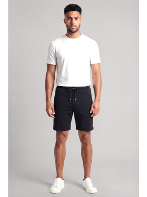 Paul & Shark Erkek Regular Fit Polar Pamuklu Kumaşlı Beli Ip Bağlamalı Siyah-Altın Şort 26411816-11G