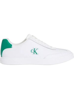 Calvin Klein Erkek Düşük Bilekli Ck Logo Detaylı Rahat Tabanlı Beyaz Sneaker HM0HM02124-0K8