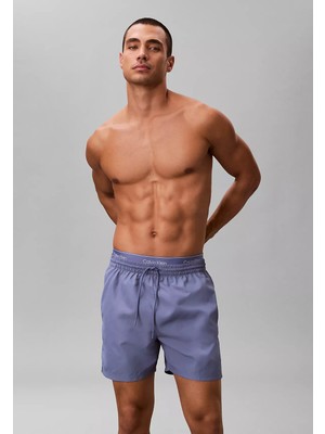Calvin Klein Erkek Normal Kesim Hızlı Kuruyan Kumaşlı Lila Deniz Şortu LV00N61023-44J