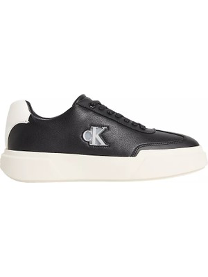 Calvin Klein Erkek Düşük Bilekli Ck Logo Detaylı Deri Siyah Sneaker HM0HM02137-0GM