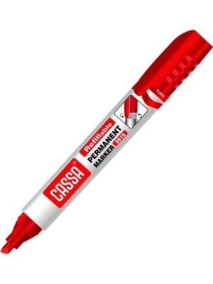 Cassa Permanet Marker Kalem Kesik Uç Kırmızı 9916 (12 Li Paket)