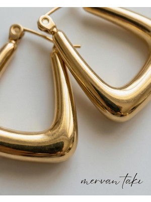 Mervan Takı Paslanmaz Çelik Modern Geometrik Küpe