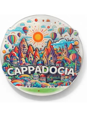 Store Mania Ieg™ Kapadokya Temalı Ahşap Buzdolabı Magneti Model 3