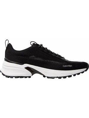 Calvin Klein Erkek Yüksek Topuk Rahat Taban Bağcıklı Fileli Siyah Sneaker HM0HM02151-BEH