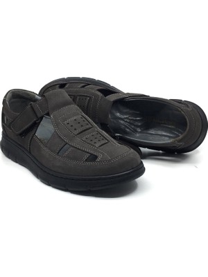 Taşpınar Ayakkabı Taşpınar 9774 %100 Hakiki Nubuk Deri Ortopedik Erkek Yazlık Rahat Terlik Sandalet Yeni Sezon 39-45