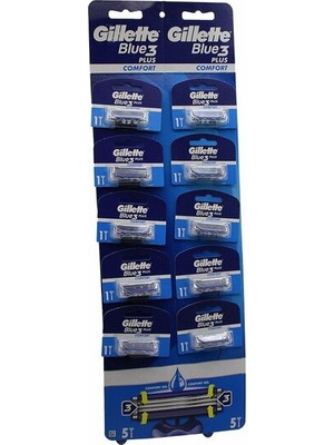 Go İthalat Gillette Blue3 Jilet Kartelalı 10 Parça (5491)