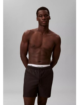 Calvin Klein Erkek Normal Kesim Hızlı Kuruyan Kumaşlı Siyah Deniz Şortu LV00N61023-UB1