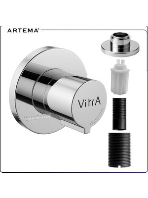 Vitra Artema A41461 Ankastre Stop Valf Sıva Üstü Grubu - Krom