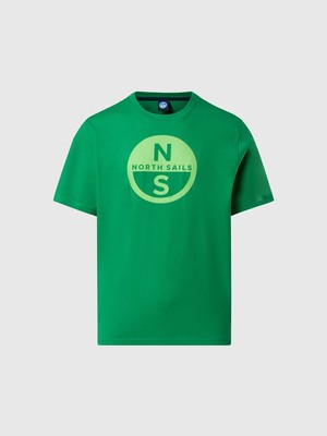 North Sails Regular Fit Logo Baskılı %100 Pamuk Bisiklet Yaka Tişört