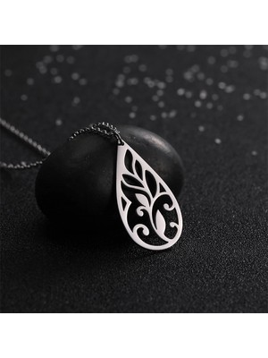 kuyumcudan Çiçek Motifli Gümüş Kolye - V025