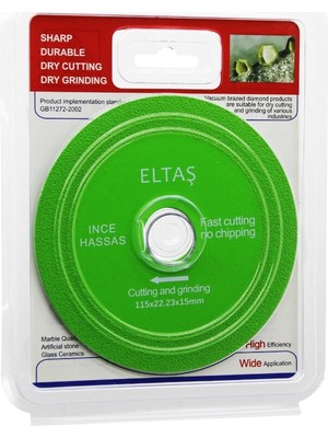 Go İthalat Cam Kesme  Yeşil Hassas Kesici Disk - Taşlama  115X22X23X15MM (5491)