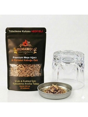 Aroma Wood Viski & Kokteyl Için Meşe Ağacı & Portakal Kabuğu Özü Premium Tütsüleme Aroma Talaşı