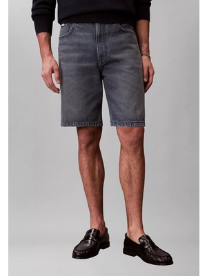 Calvin Klein Erkek Normal Bel Kısa Boy Denim Kumaş Rahat Kesim Gri Şort LV04RF732G-SCO