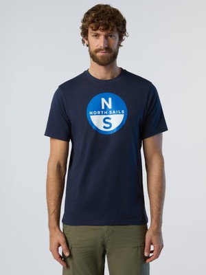 North Sails Regular Fit Logo Baskılı %100 Pamuk Bisiklet Yaka Tişört