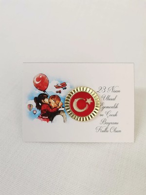 Minik Adımlar 50 Adet 23 Nisan Hediyesi Gümüş Ay Yıldız Rozet Okul Hediye