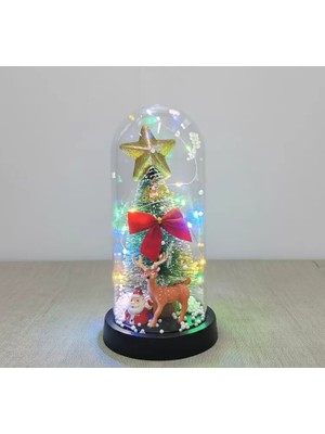 Venüs Shopping Yılbaşı Temalı Işıklı Dekoratif Cam Fanus - Model 5