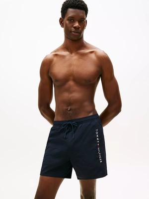 Tommy Hilfiger Erkek Beli Lastikli Bağlamalı Kısa Boy Kırmızı Deniz Şortu UM0UM03748-XLD