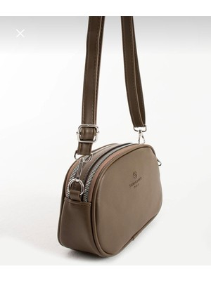 Black Kadın Suni Deri Çapraz Askılı 2 Gözlü Omuz Çantası