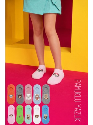 Kral Socks 3 Çift Kadın Pamuklu Karışık Desen Görünmez Sneaker Çorap Seti