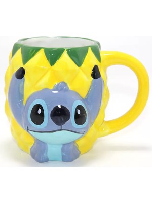 Store Mania Ieg™ Disney Stitch Ananas Tasarımlı Kabartmalı Kupa Bardak