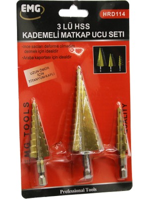 Go İthalat 3 Parça  Hss Kademeli Matkap Ucu Set (5491)