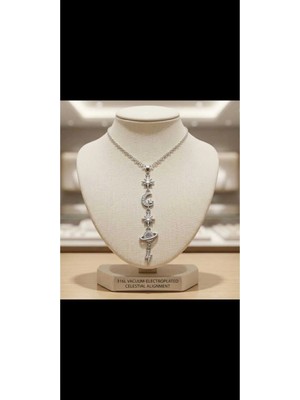 Bella Kadın Ayyıldız Detaylı Taşlı Paslanmaz Çelik Y Kolye