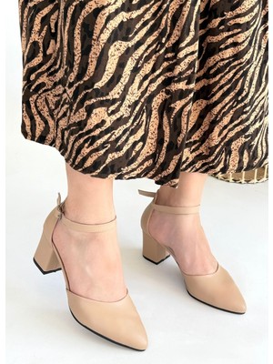 Erbilden Mulen Nude Cilt Topuklu Ayakkabı 5.5 cm Topuk