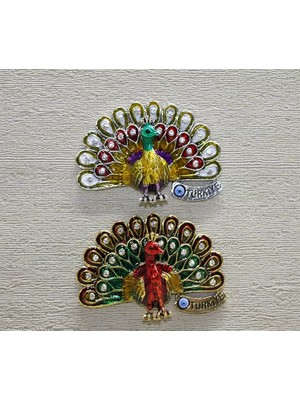 Fta Ticaret Swarovski Taşlı Tavuskuşu Magnet