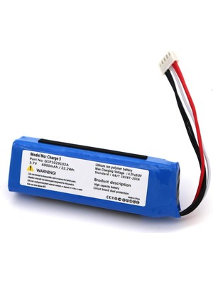 Sertec Jbl Charge 3 Uyumlu 3.7V 6000 Mah Soketli Batarya