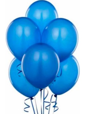 Party Express 12" Metalik Balon 8 Adet - Mavi