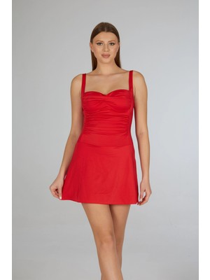 Amora Fancy Clothing Estiva 2568-615 Kadın Elbiseli Drapeli Mayo