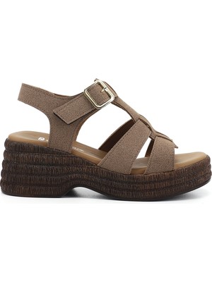 Gönderi(r) Kadın Vizon Süet  Dolgu Topuk Sandalet