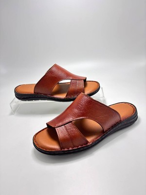 Peker Y6  Derı  Erkek Terlık Taba