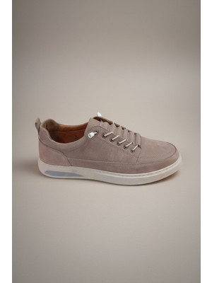 Modayak Enes Kum M24 Velvet Hakiki Deri Akıllı Bağcıklı Beyaz Poli Taban Erkek Günlük Ayakkabı