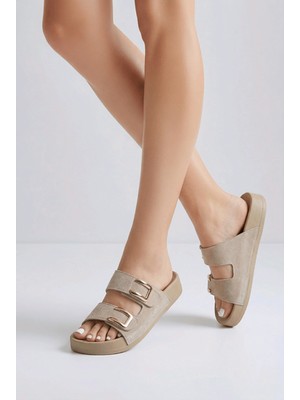 Konfores 2238-POLEN Anatomik Esnek Tabanlı Kadın Günlük ve Içeri Terliği - NKT02238-BEJ-37