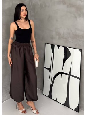 Noa Noa Stoper Detaylı Bol Paça Saten Pantolon