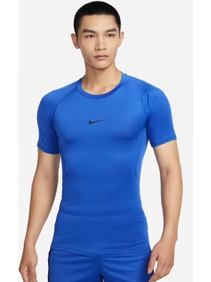 Nike Pro Dri-Fit Sıkı Kesim Erkek Mavi Spor Tişört