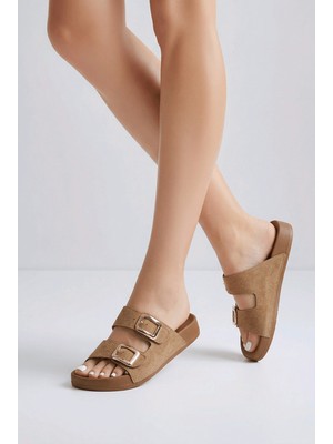 Konfores 2238-POLEN Anatomik Esnek Tabanlı Kadın Günlük ve Içeri Terliği - NKT02238-TABA-40